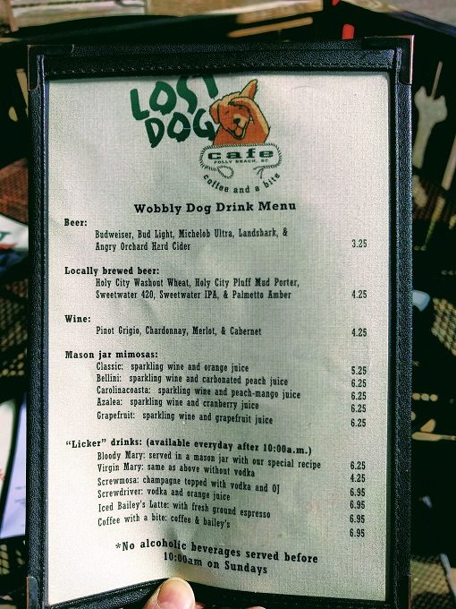 Lost Dog Cafe menu - Alcoholic drinks