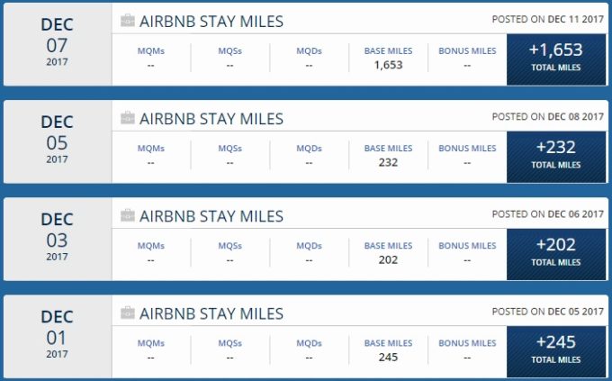 Delta Miles Earned From Airbnb Bookings