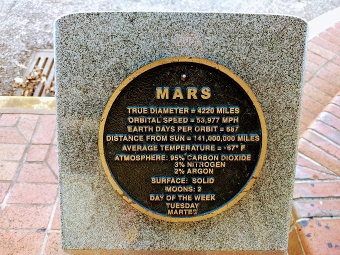 Gainesville Solar System walking tour 11 - Mars