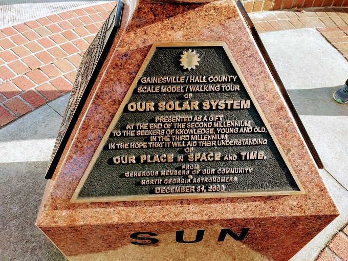 Gainesville Solar System walking tour 4 - The reason why the Solar System walking tour was created