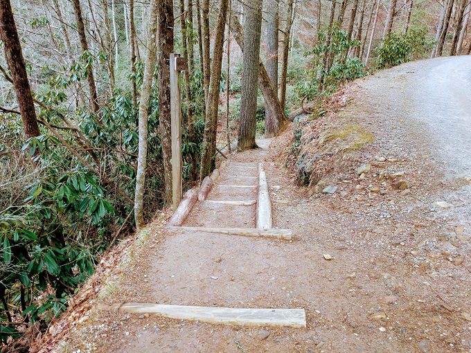 Helton Creek Falls 4 Start by walking down these steps
