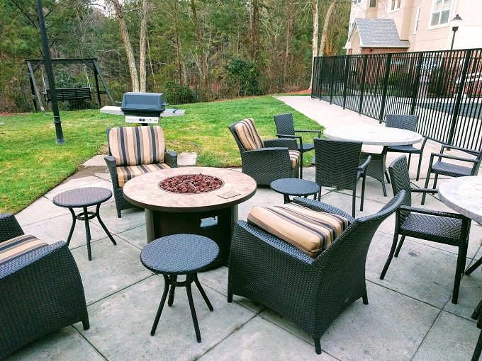 Residence Inn Atlanta Norcross Peachtree Corners Outdoor seating, fire pit, grill and swing