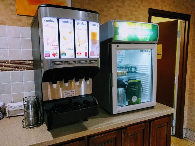 Quality Inn Medical Center Area, Augusta GA Juice machine & fridge with yogurts & milk