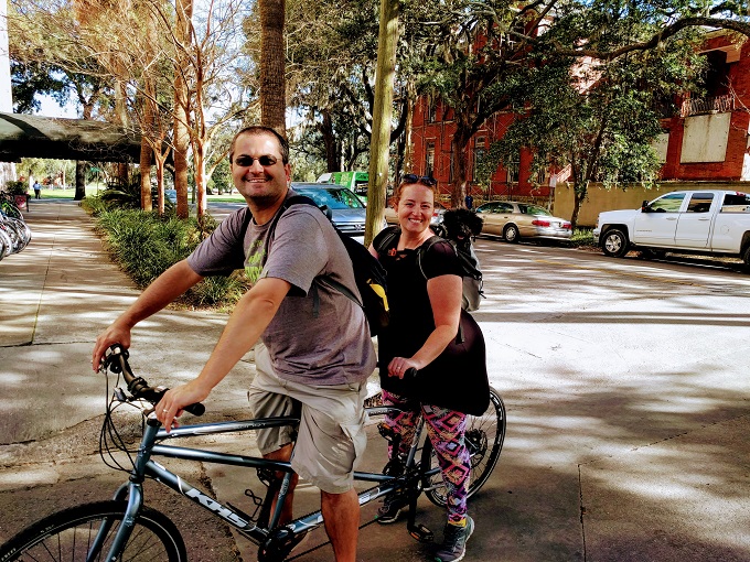 Tandem biking around Savannah
