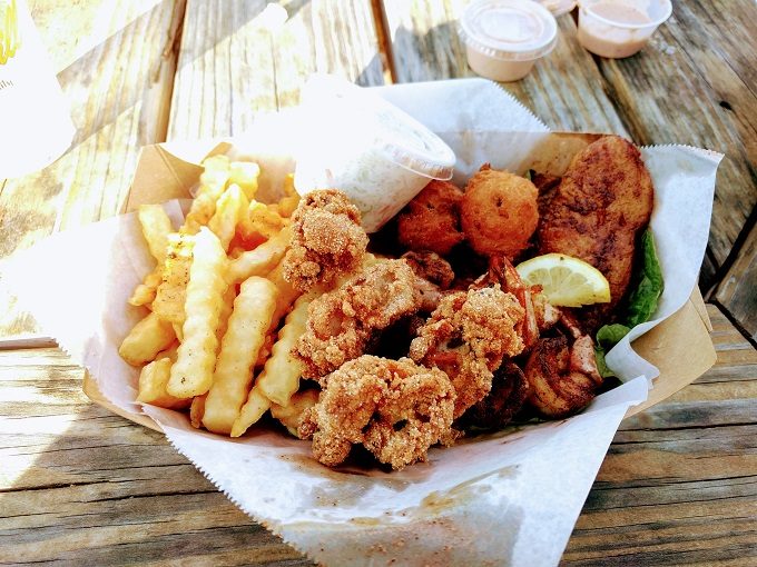 JT's Sunset Grill, Dauphin Island, Alabama Seafood platter