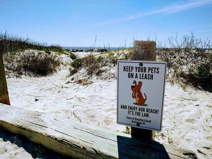 Pet-friendly beach on Dauphin Island