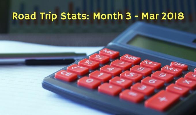 Road Trip Stats Month 3 March 2018