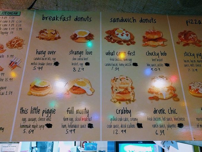 Sassy Bass Crazy Donuts menu, Gulf Shores, Alabama - Breakfast donuts & sandwich donuts