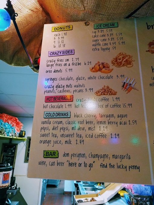 Sassy Bass Crazy Donuts menu, Gulf Shores, Alabama - Donuts, ice cream, sides & beverages