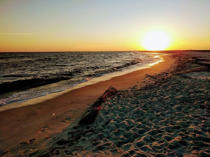Sunset on the west beach at Dauphin Island, Alabama