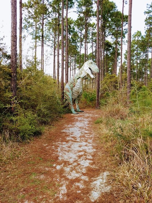 Tyrannosaurus Rex, Dinosaurs In The Woods, Elberta Alabama I spy with my little eye something beginning with TR