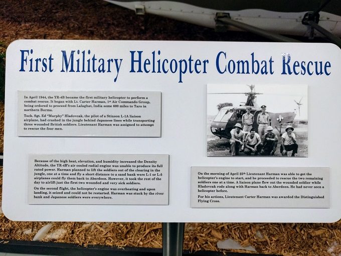 US Army Aviation Museum, Fort Rucker, Alabama - 7 Account of the first military helicopter combat rescue