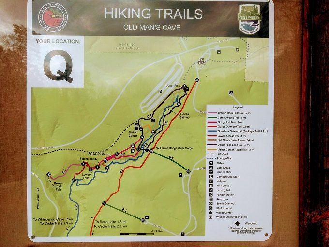 1 Map of Old Man's Cave hiking trails