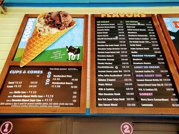 Ben & Jerry's Factory Tour - Cups & cones and ice cream flavors