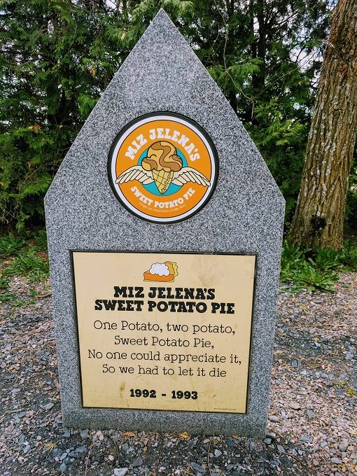 Ben & Jerry's Flavor Graveyard - Miz Jelena's Sweet Potato Pie gravestone