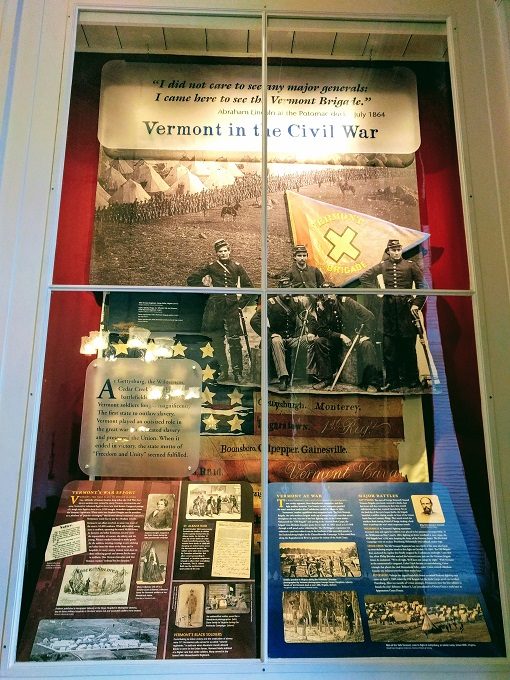 Display about Vermont's involvement in the Civil War