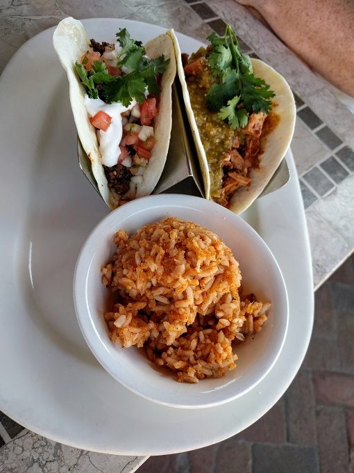 Julio's Cantina Montpelier VT - Ground beef taco and chicken, chorizo & goat cheese taco