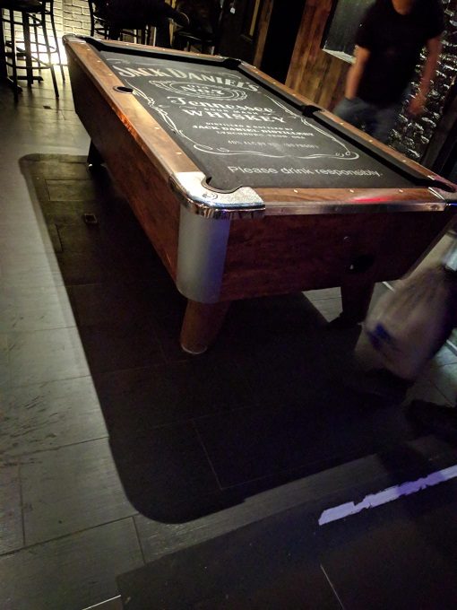 Mad Hatter Pub, Montreal - Jack Daniels pool table
