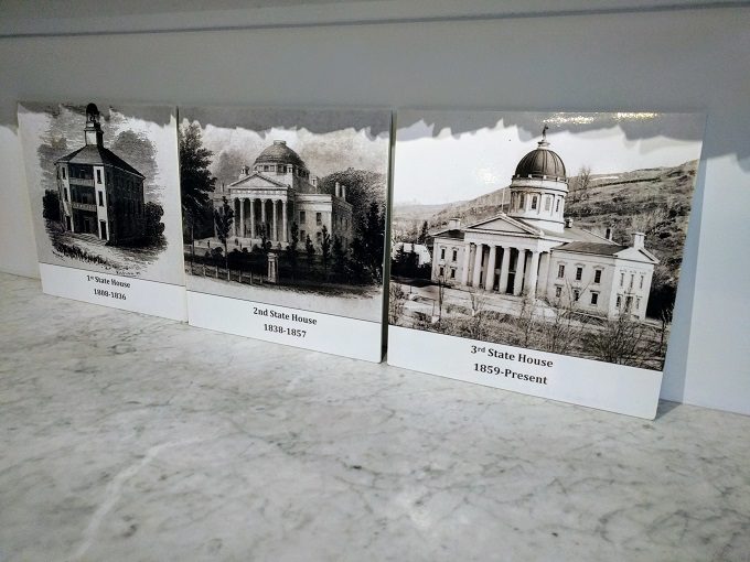 Pictures of the three past State Houses in Montpelier VT