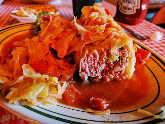 The Original Tony Packo's, Toledo Ohio - Inside the stuffed cabbage roll