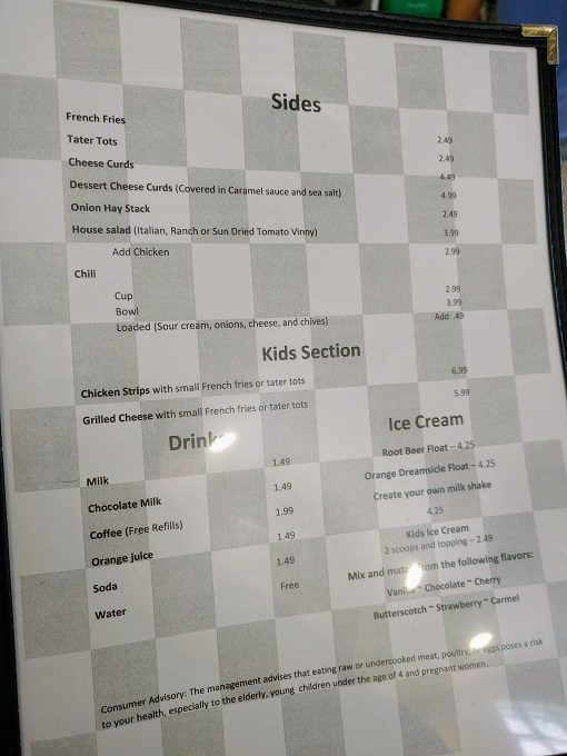 Al's Hamburger Shop menu, Green Bay - Sides, kids meals, drinks & ice cream