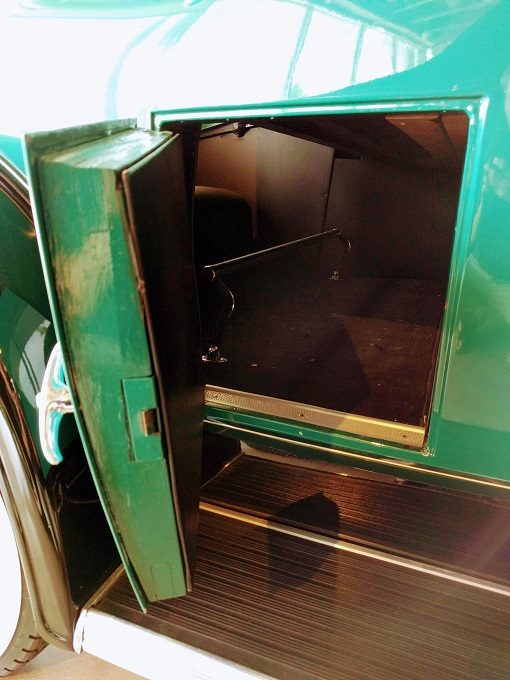 Golf club storage inside a 1930 Buick Country Club Coupe Model 64-C