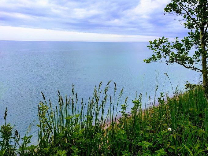 View of Lake Michigan at Lion's Den Gorge Nature Preserve