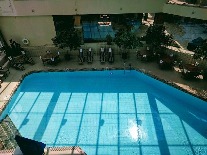 Crowne Plaza Madison WI - View of swimming pool from our room