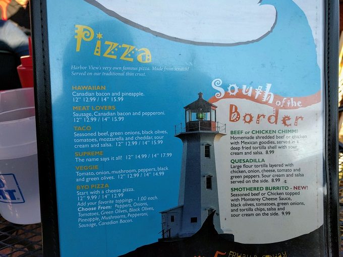 Harbor View Pub & Eatery menu, Phillips WI - Pizza & Mexican dishes