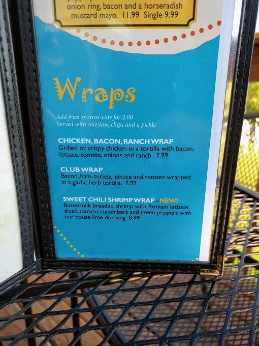 Harbor View Pub & Eatery menu, Phillips WI - Wraps