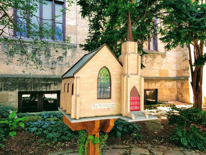 Little Free Library outside Grace Episcopal Church, Madison WI