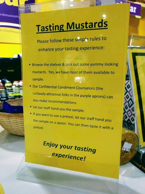 National Mustard Museum, Middleton WI - How the tasting bar works