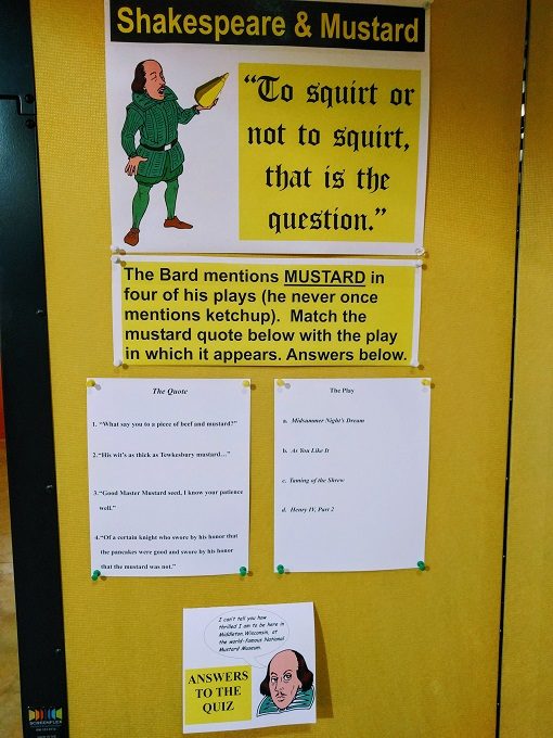 National Mustard Museum, Middleton WI - Shakespeare & mustard