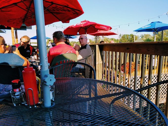 Outdoor seating at Harbor View Pub & Eatery, Phillips WI