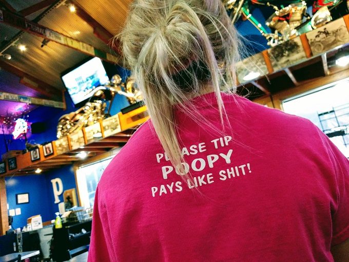 Poopy's Pub N' Grub, Savanna IL - Poopy's server T-shirts