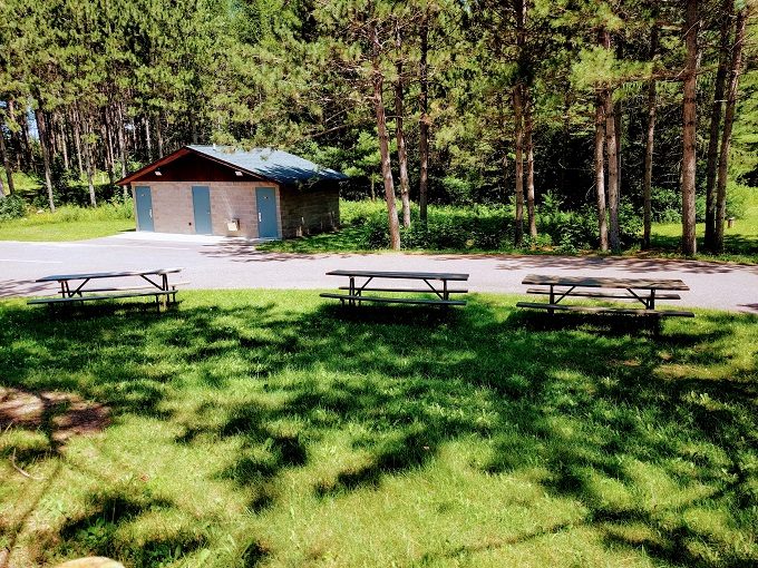 Wisconsin Concrete Park picnic tables and restroom, Phillips WI 28