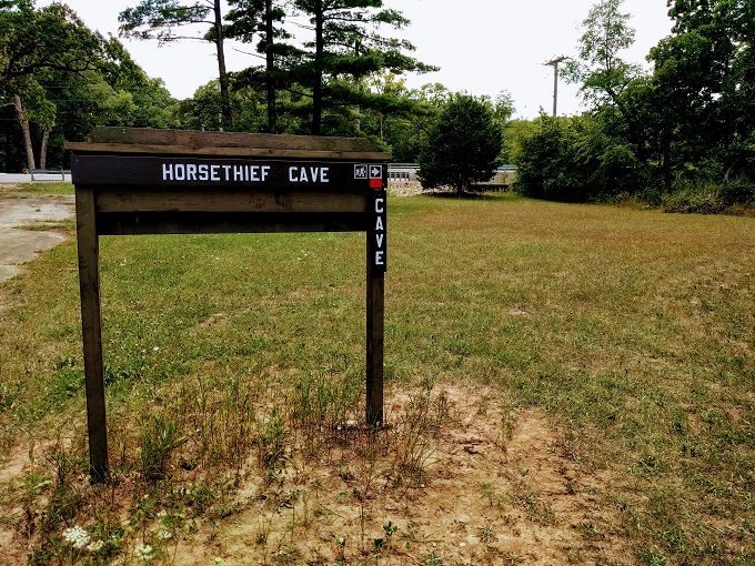 10 Marker for Horsethief Cave at Kankakee River State Park