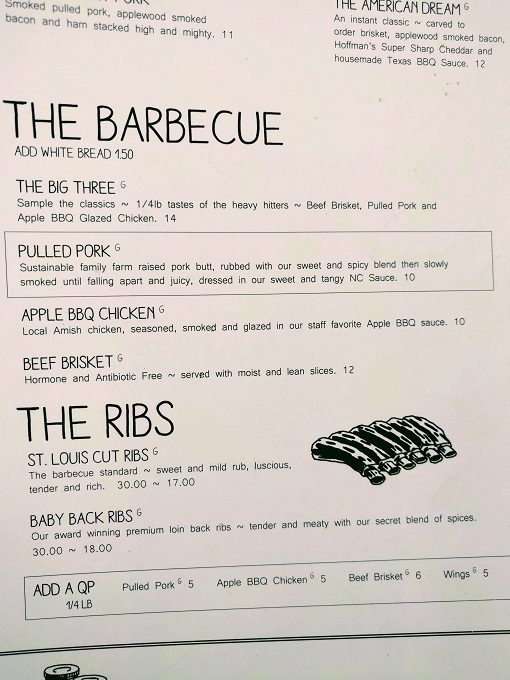 Slows Bar BQ menu, Grand Rapids MI - BBQ meats & ribs