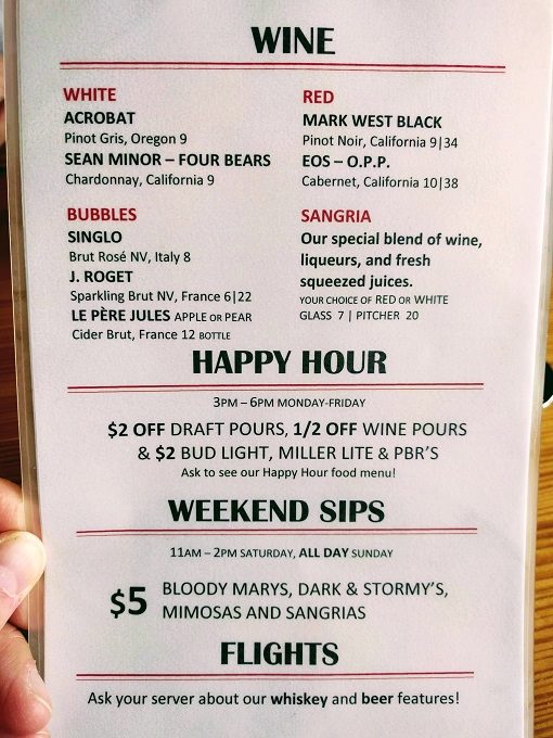 Slows Bar BQ menu, Grand Rapids MI - Wine & drink specials