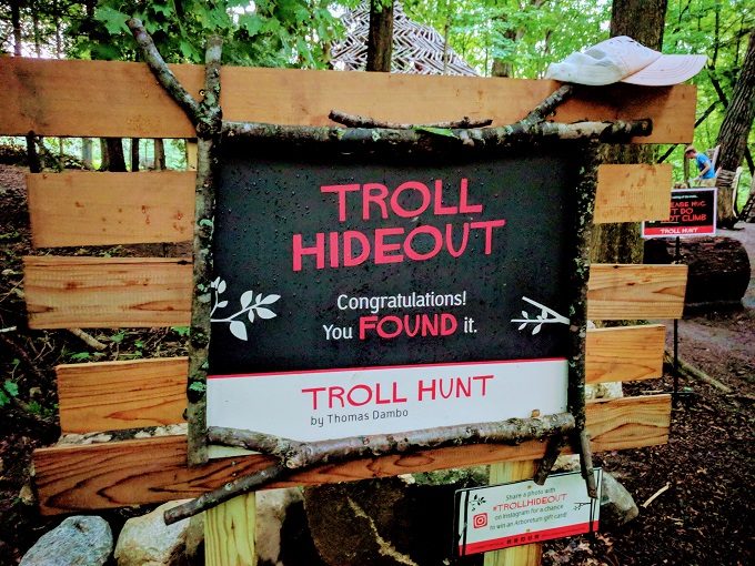 Troll Hunt, Morton Arboretum, Lisle IL - Troll Hideout sign