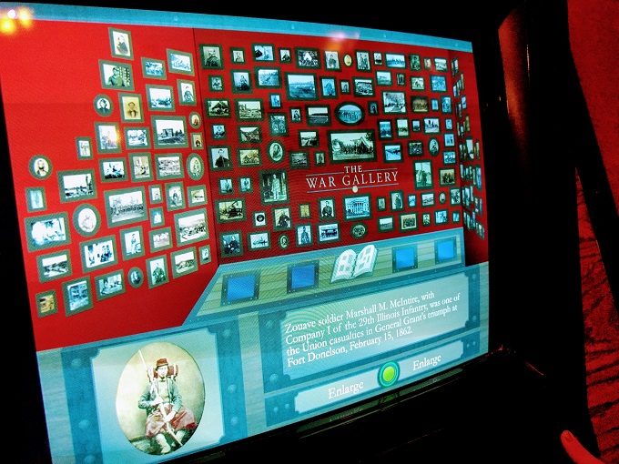 Abraham Lincoln Presidential Museum - Touchscreen with more information about The War Gallery