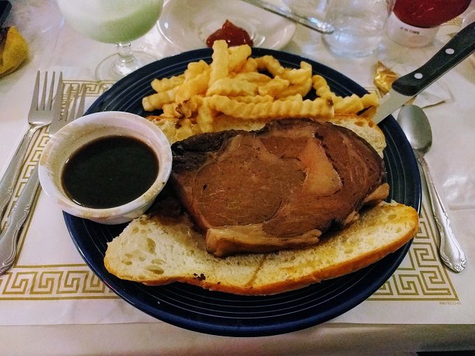 Ariston Cafe, Litchfield IL - Prime rib of beef sandwich