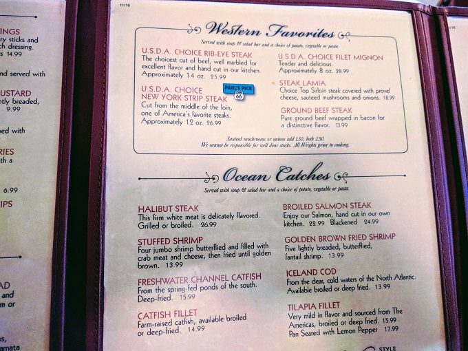 Ariston Cafe menu, Litchfield IL - Steak & seafood