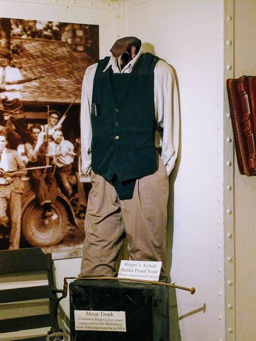 Franklin County Historic Jail Museum, Benton IL - Charlie Birger's bullet proof vest