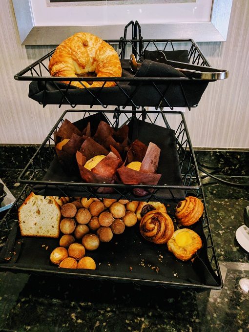 Hyatt Regency Tulsa - Club lounge breakfast - croissants, muffins, donuts & pastries