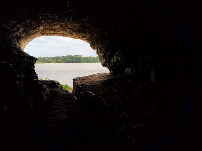Inside Cave-In-Rock looking out on the Ohio River