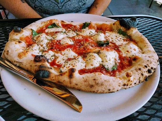 Andolini's Pizzeria Tulsa - Margherita pizza with garlic & oregano - take 1