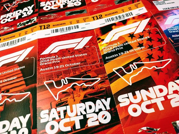 Our tickets to the 2018 US Grand Prix