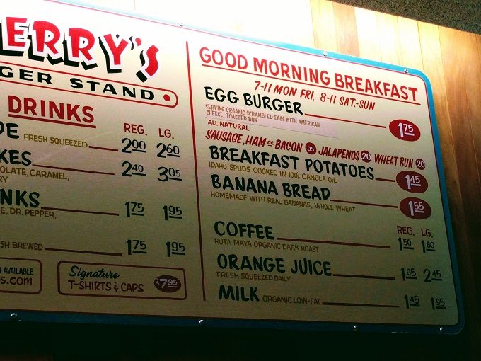 P. Terry's Burger Stand menu - Breakfast