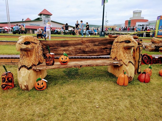 Tulsa State Fair - Chainsaw-carved bench